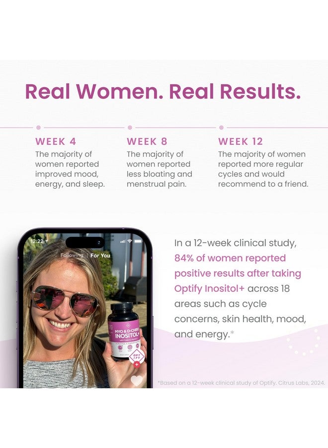 Optify Premium Inositol Supplement - Myo-Inositol and D-Chiro Inositol Powder Plus Folate and Vitamin D - Ideal 40:1 Ratio - Hormone Balance & Healthy Ovarian Support for Women - Vitamin B8-30 Day Supply - Image 3