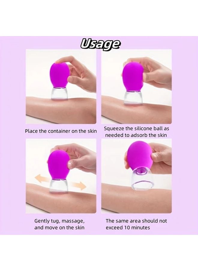 6 قطع مجموعة سيليكون مصاصة يدوية تدليك للوجه اليدين الساقين الرقبة الظهر - Image 3