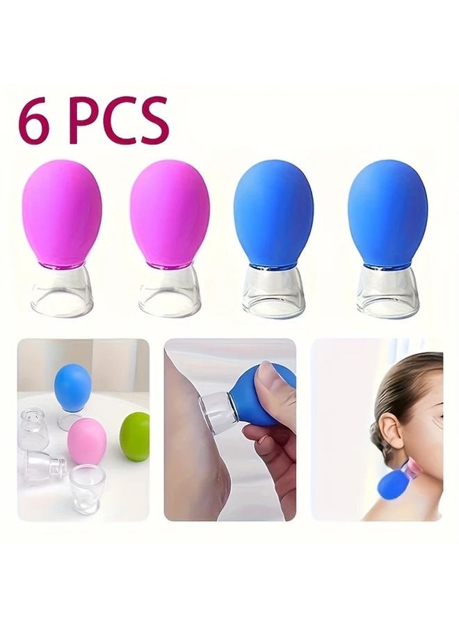 6 قطع مجموعة سيليكون مصاصة يدوية تدليك للوجه اليدين الساقين الرقبة الظهر - Image 2