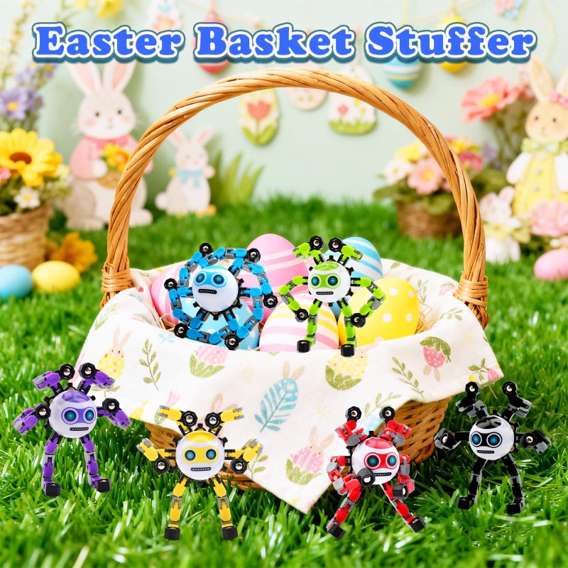 ASIOWELY 4 PCS Easter Basket Stuffers Transformable Fidget Spinners Toys for Kids and Adults Stress Relief Autism Sensory Toy for Boys Girls Teens Cool Fingertip Gyros Birthdays Gifts for Travel Toys - Image 4