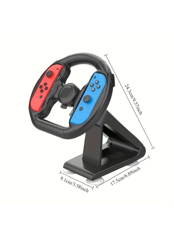 مجموعة مقابض عجلة السباق المناسبة لوحدات تحكم Switch OLED باللون الأسود والبرتقالي والأزرق مع حامل ثلاثي الأرجل قابل للدوران مضمن - Image 2