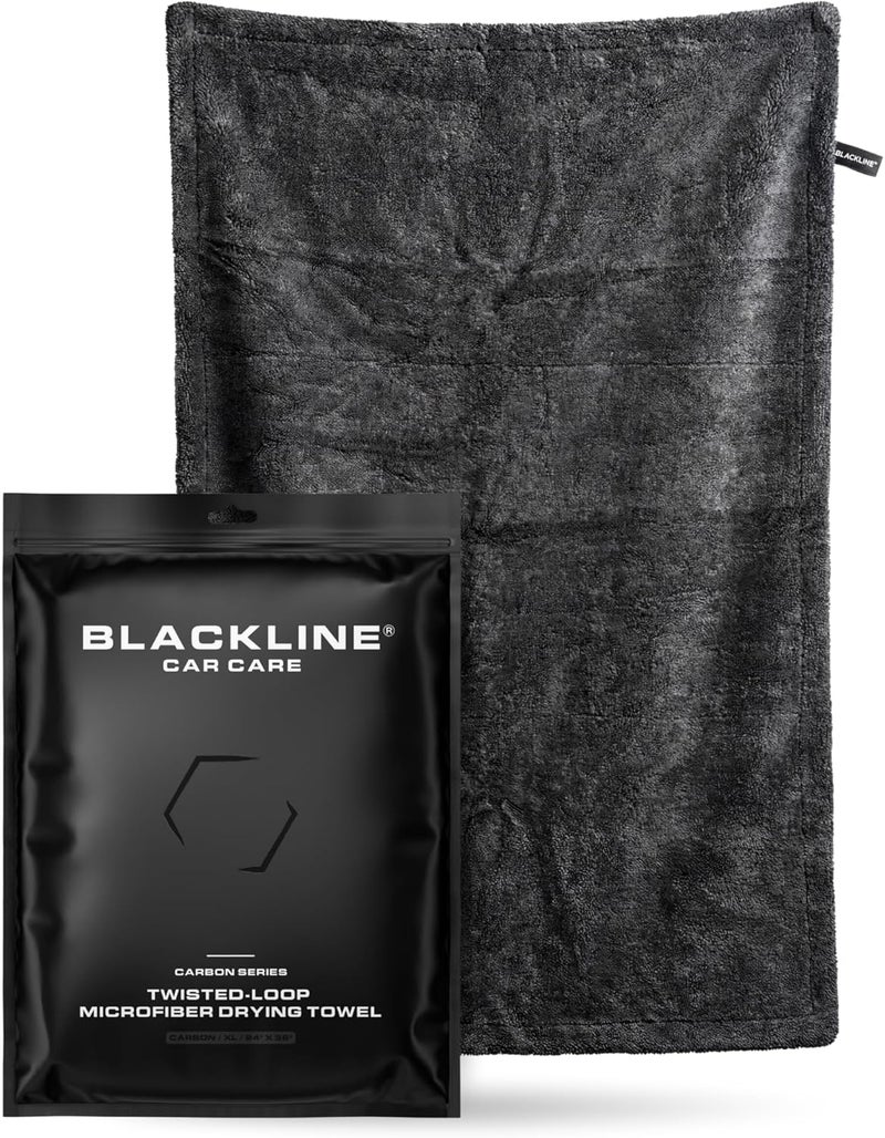 BlackLine Car Care XL Ultra-Absorbant Microfiber Drying Towel - 3ft x 2ft Twisted Loop Extra Large - #1 Rated - Image 1