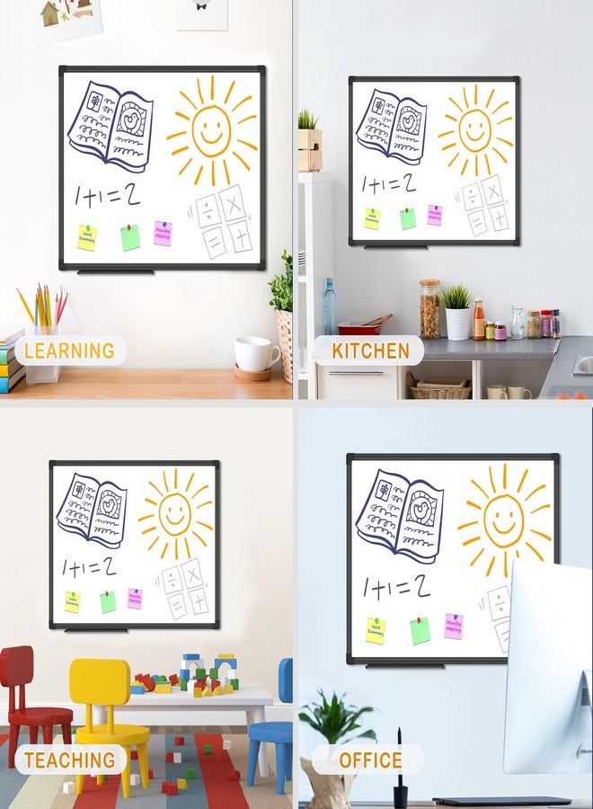 JILoffice Magnetic Whiteboard/White Board, Dry Erase Board 18 x 12 Inch, Black Aluminum Frame, Includes 1 Eraser & 2 Markers & 4 Magnets - Image 3