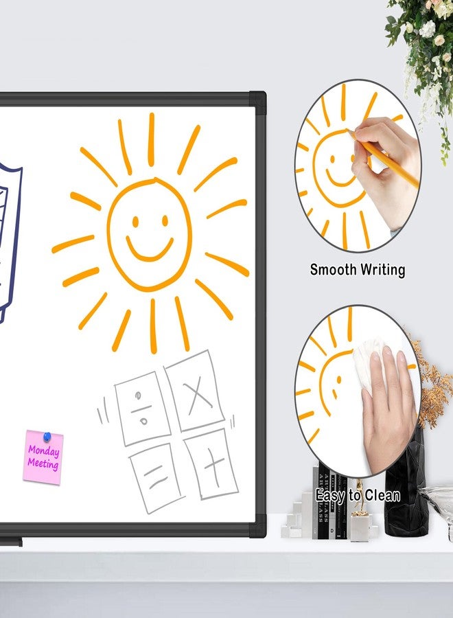 JILoffice Magnetic Whiteboard/White Board, Dry Erase Board 18 x 12 Inch, Black Aluminum Frame, Includes 1 Eraser & 2 Markers & 4 Magnets - Image 4