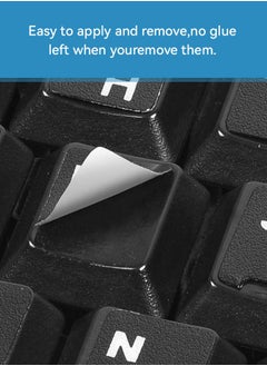 Tersely 3-Pack Durable Russian Keyboard Stickers, Dustproof, Waterproof, Strong Adhesion, Black Background with White Letters, for Laptops and Desktops (Russian-Black)  - Image 5