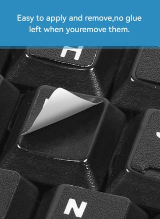 3 عبوات من ملصقات لوحة المفاتيح الروسية المتينة، مقاومة للغبار، مقاومة للماء، قوية الالتصاق، خلفية سوداء بأحرف بيضاء، لأجهزة الكمبيوتر المحمول وأجهزة الكمبيوتر المكتبية (روسي-أسود) - view 5