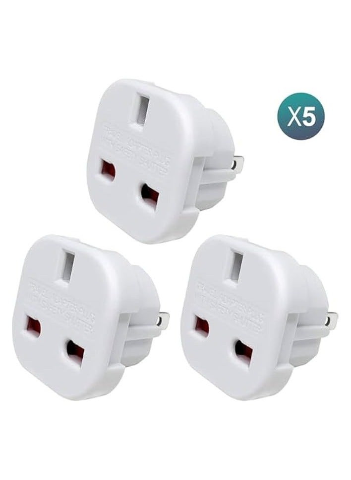 erorex 5-Pack UK to US Plug Adapter | Type G to Type A/B | Travel Converter for USA, Canada, Mexico, Japan, Thailand, China | 2-Pin Flat Adapter with Rotatable Pins | UK/EU to America Power Adapter - Image 2