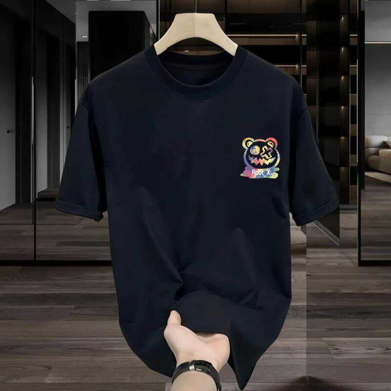 Summer Short-sleeved Men's T-shirt Loose Printed Puffy Shuaogao Street Round Neck Pure Cotton 2024 Fashionable Printed Ins Top Clothes - Image 3