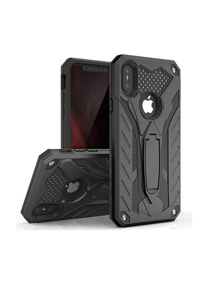 Bills iPhone X Premium Armor Case Built-In Kickstand - Military-Grade Shockproof Protective Cover with Reinforced Corners (Black) - Image 1