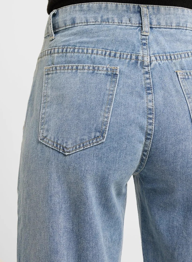 Ginger  Wide Leg Crop Jeans for Women | Best Price UAE