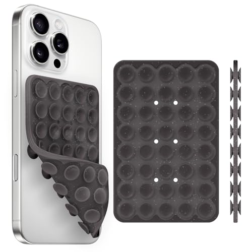 Yojaro Silicone Suction Cup Phone Case Mount Double Sided, Phone Accessories Hands-Free Strong Grip Holder for Selfies and Videos (Black Glitter) - Image 1