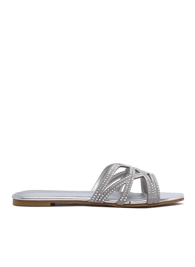 FYOR Crystal Embellished Multi-Strap Flat Sandal MY 412