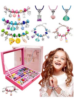 78 Pack Charm Bracelet Making Kit Elegant Clay Beads and Jewelry Box with Gift Bag for DIY Craft