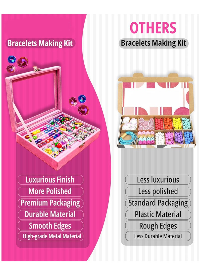 RATSAW - 78 Pack Charm Bracelet Making Kit Elegant Clay Beads and Jewelry Box with Gift Bag for DIY Craft - Image 1