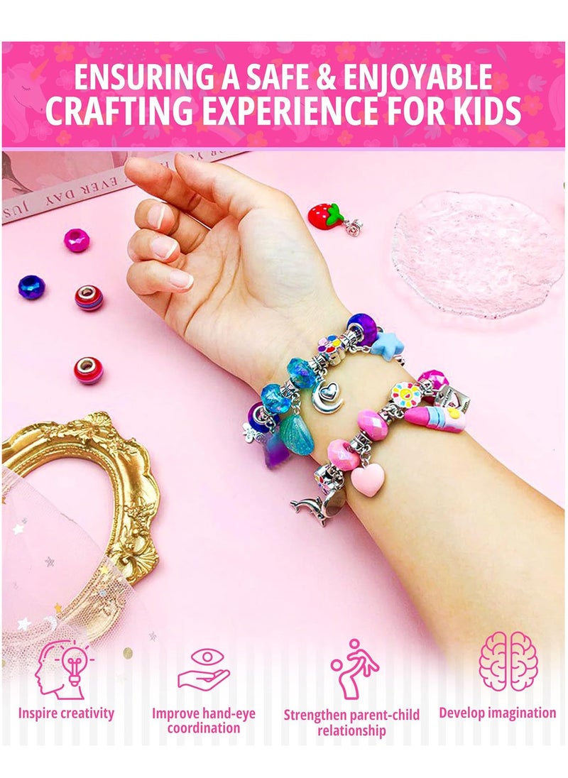 RATSAW - 78 Pack Charm Bracelet Making Kit Elegant Clay Beads and Jewelry Box with Gift Bag for DIY Craft - Image 1