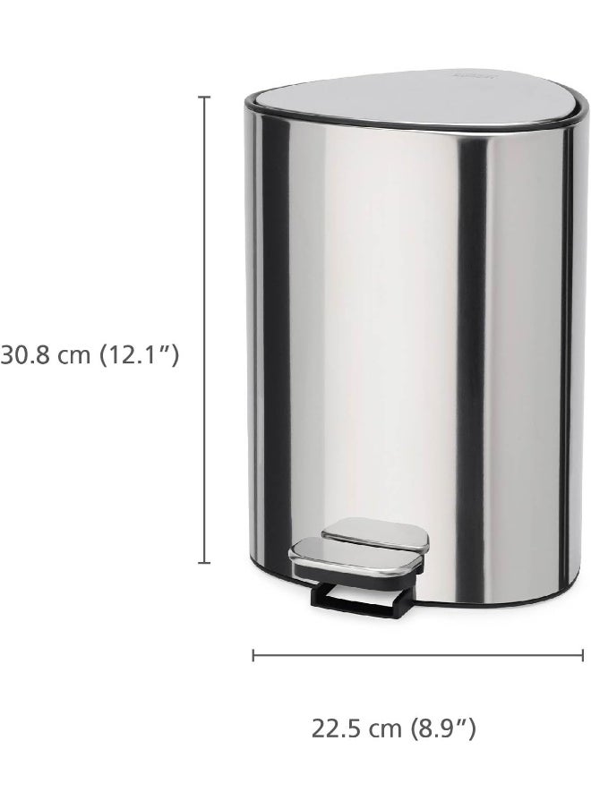 Joseph Joseph Joseph Joseph Easystore Luxe Stainless Steel 5 Litre Pedal Bin With Bin Liner Storage, Soft-Close Lid, Removable Inner Bucket, For Bathroom, Bedroom, Office  - Image 5