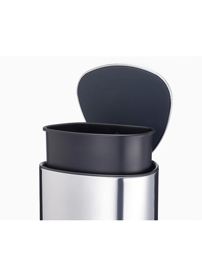 Joseph Joseph Joseph Joseph Easystore Luxe Stainless Steel 5 Litre Pedal Bin With Bin Liner Storage, Soft-Close Lid, Removable Inner Bucket, For Bathroom, Bedroom, Office  - Image 3