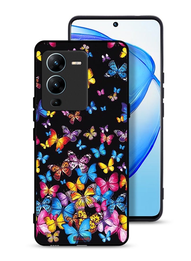 Tolwak Vivo V25 Pro 5G Protective Case Cover Colorful Butterflies - Image 1