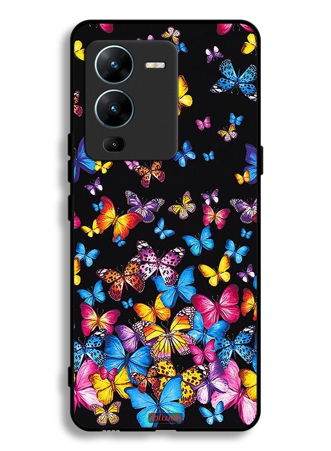 Tolwak Vivo V25 Pro 5G Protective Case Cover Colorful Butterflies - Image 2