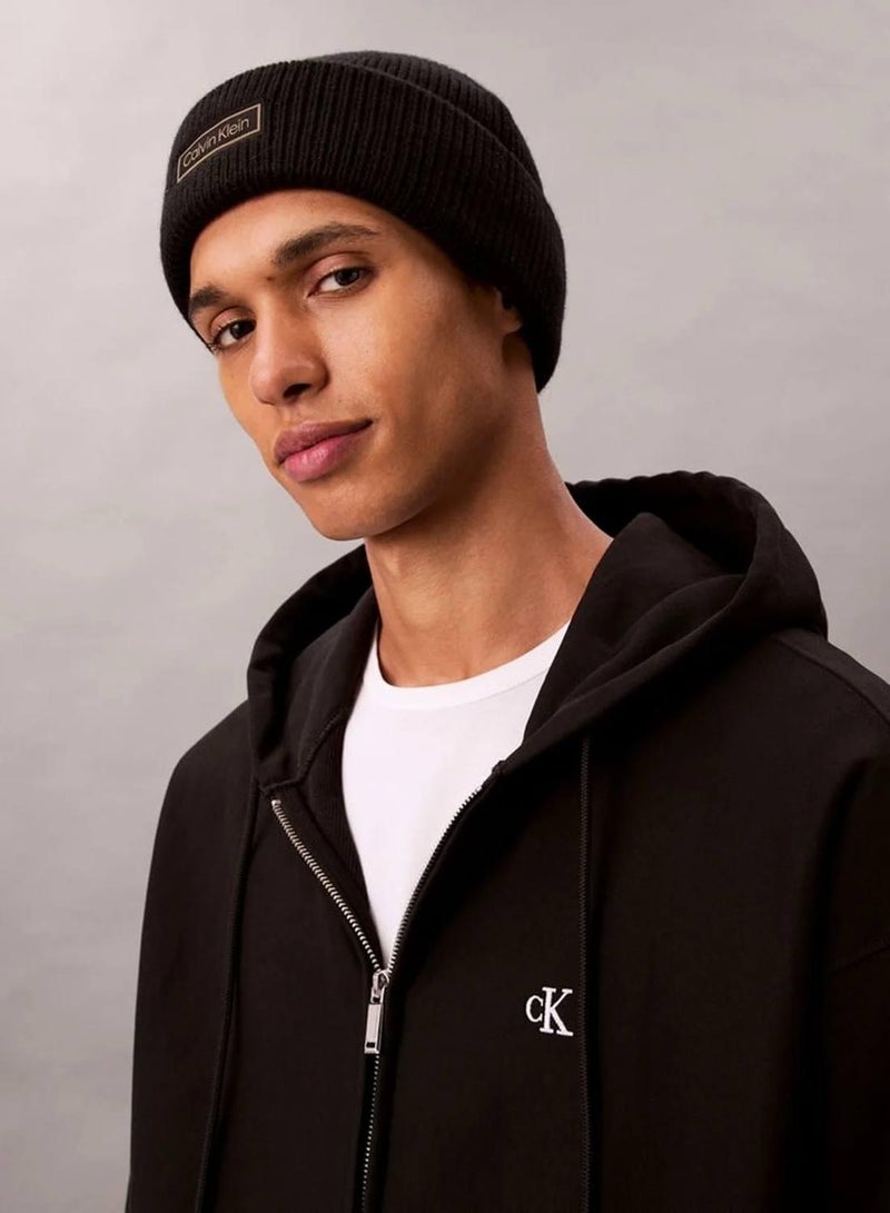 كالفن كلاين قبعة بيني بنمط صيادي السمك من مزيج الكشمير والصوف - Image 4