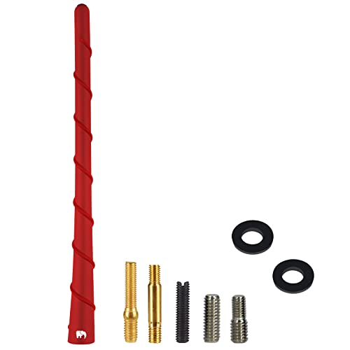 ONE250 8" inch Spiral Flexible Copper Core Antenna, Compatible with All Dodge RAM Trucks (RAM 1500, RAM 2500 or RAM 3500 1994-2024) - Designed for Optimized FM/AM Reception (Red) - Image 4