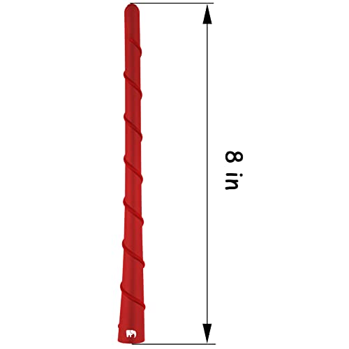 ONE250 8" inch Spiral Flexible Copper Core Antenna, Compatible with All Dodge RAM Trucks (RAM 1500, RAM 2500 or RAM 3500 1994-2024) - Designed for Optimized FM/AM Reception (Red) - Image 2