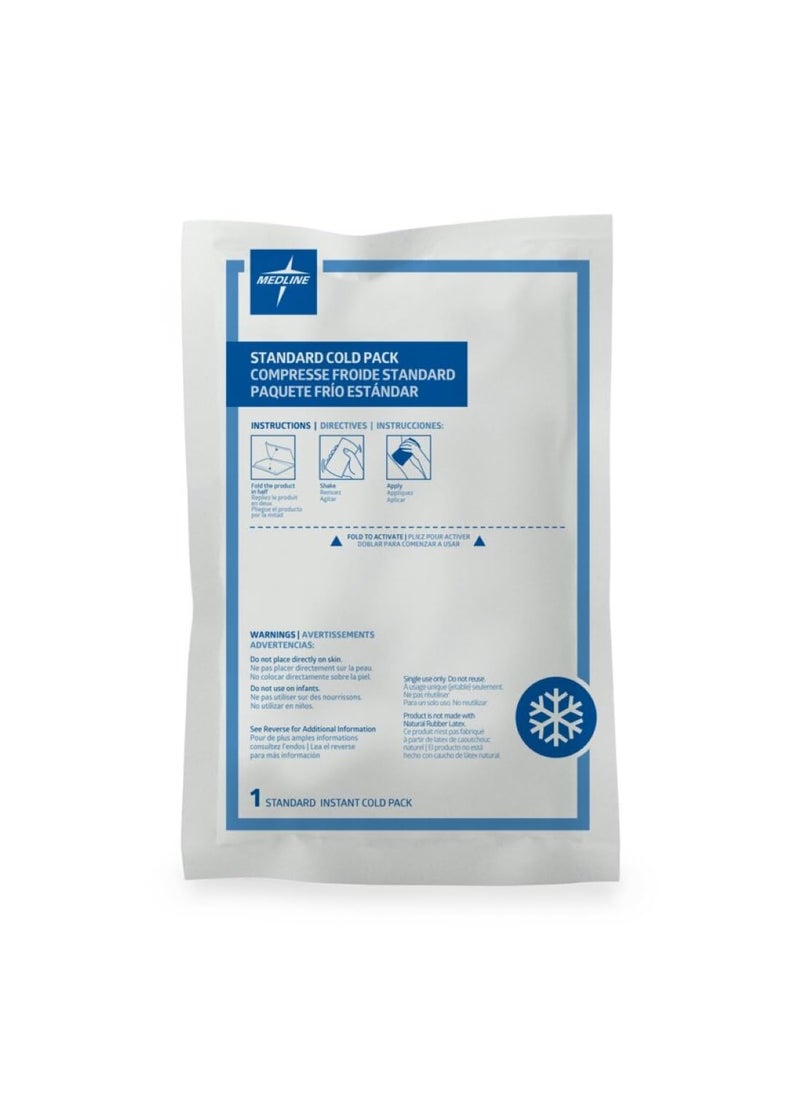 Medline Medline Deluxe Instant Cold Packs, Sweatless Nonwoven Cover, 6.25 Inches x 9.5 Inches, Single Use, Case of 24 Each 