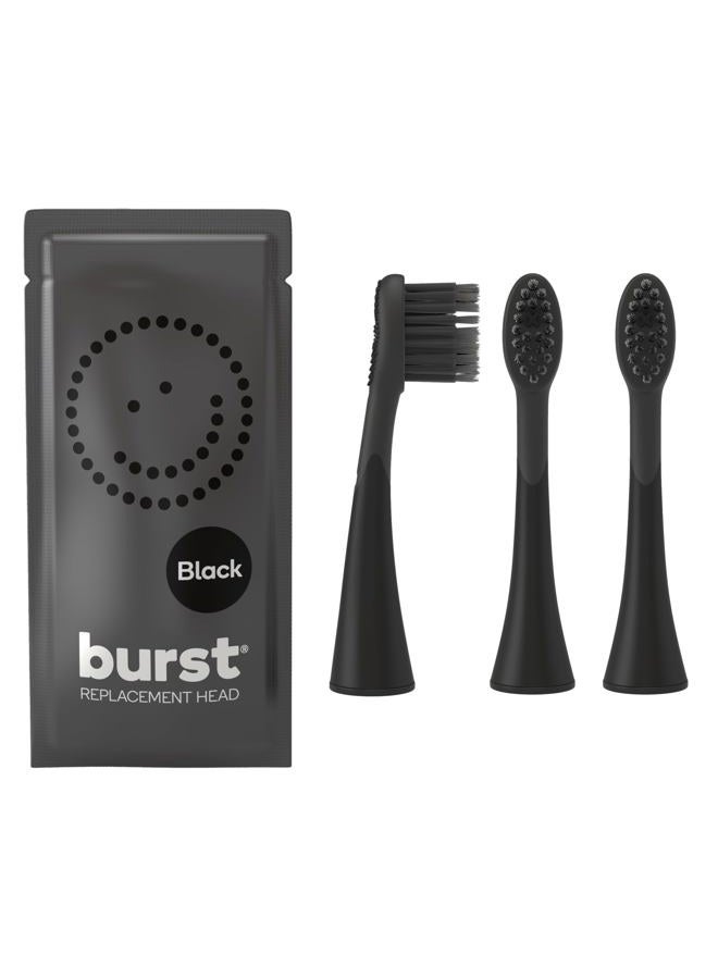 BURST Genuine Replacement Heads for Original Sonic Electric Toothbrush (Black/3 Pack) | Ultra Soft Bristles for a Deep Clean | Stain & Plaque Removal - Image 1