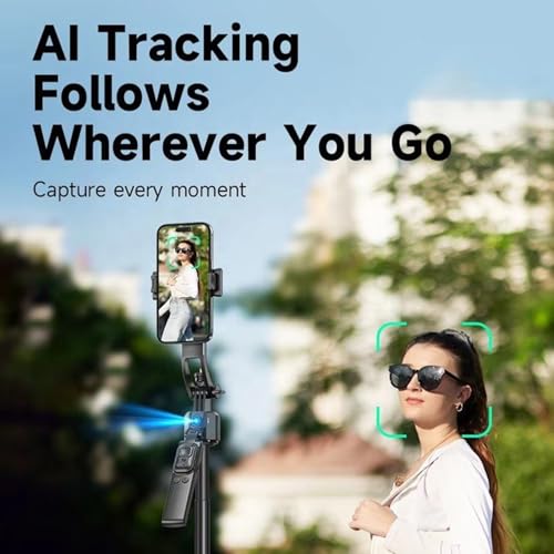 ADZOY ADL-C17 | AI Face Tracker Selfie Stick Quadripod | 360° Auto-Tracking Tripod |Smart Face Recognition | 165 CM (6 Feet) 4-in-1 Extendable Tripod Stand | Vlogging, Live Streaming & Video Recording - Image 3