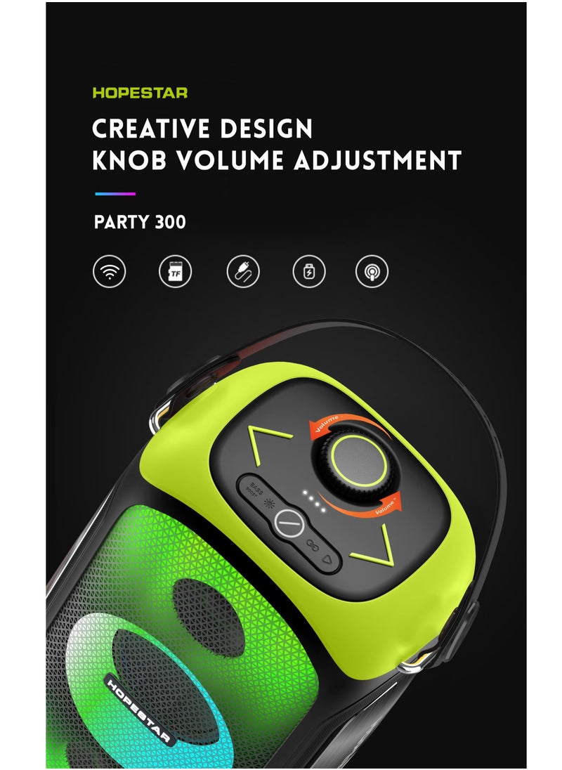 HOPESTAR 80W Wireless DJ Bass Boombox with Mic | Outdoor Waterproof Speaker, 3D Surround Sound, TWS Connectivity, RGB Light, Karaoke System & Dual Dynamic Bass for Powerful Party Music  - Image 2