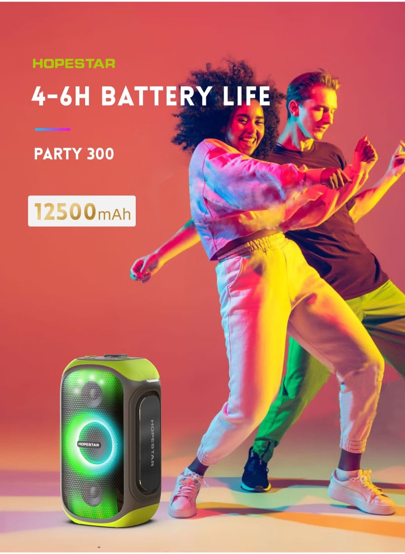 HOPESTAR 80W Wireless DJ Bass Boombox with Mic | Outdoor Waterproof Speaker, 3D Surround Sound, TWS Connectivity, RGB Light, Karaoke System & Dual Dynamic Bass for Powerful Party Music  - Image 5