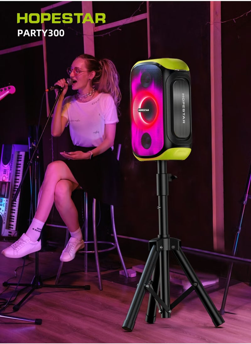 HOPESTAR 80W Wireless DJ Bass Boombox with Mic | Outdoor Waterproof Speaker, 3D Surround Sound, TWS Connectivity, RGB Light, Karaoke System & Dual Dynamic Bass for Powerful Party Music  - Image 3