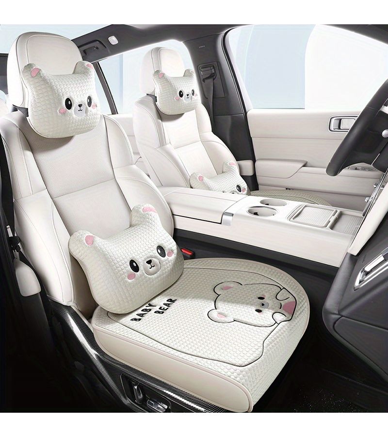 Premium Car Seat Pad Anti Slip Seat Cover Ivory White Universal Fit Balanced Softness And Firmness Enjoyable Driving Experience Ideal For Year Round Use Compatible With Different Vehicle Models Machine Washable - Image 2