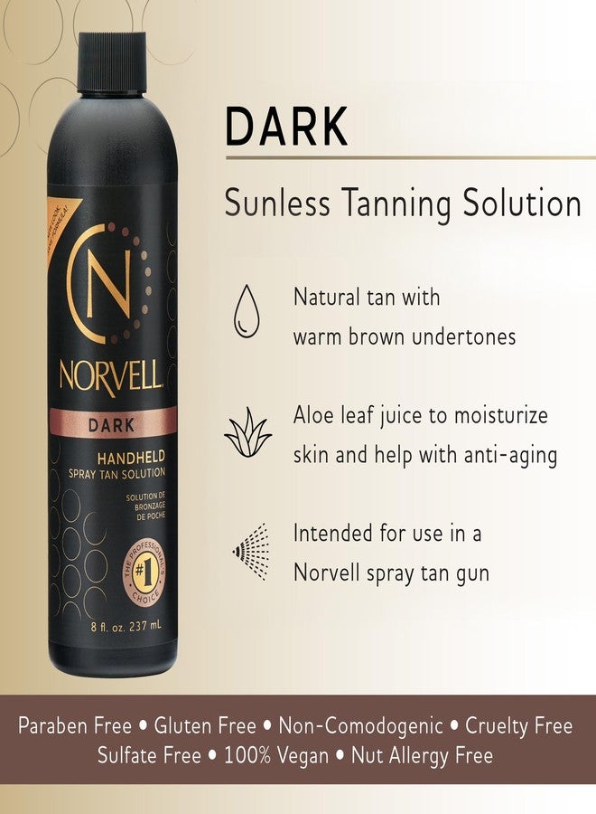 Norvell Premium Spray Tan Solution Dark 8 fl oz – Professional Sunless Tanning Formula for Deep Natural Bronze, Streak Free, Fast Drying, Long Lasting Color - Image 2