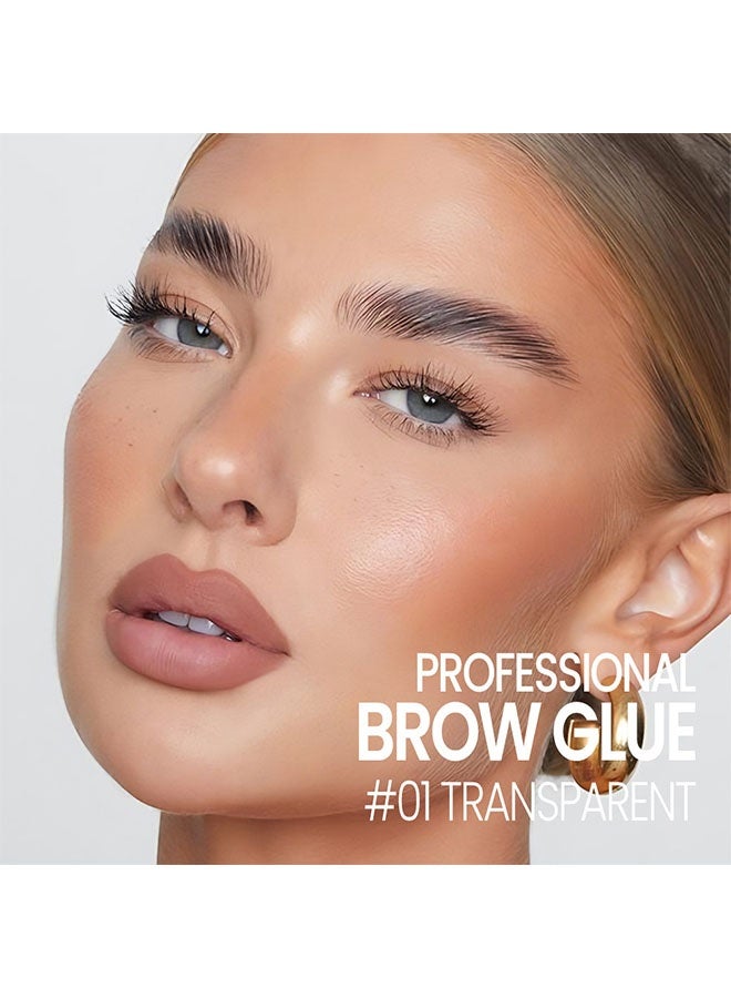 DNM Eyebrow Glue, Brow Fast Sculpt, Waterproof, Transfer-proof, Brush to Fill in Eyebrows And Cover Gray Hairs, Cruelty Free, Light Medium Brown, 01 transparent brow glue - Image 2
