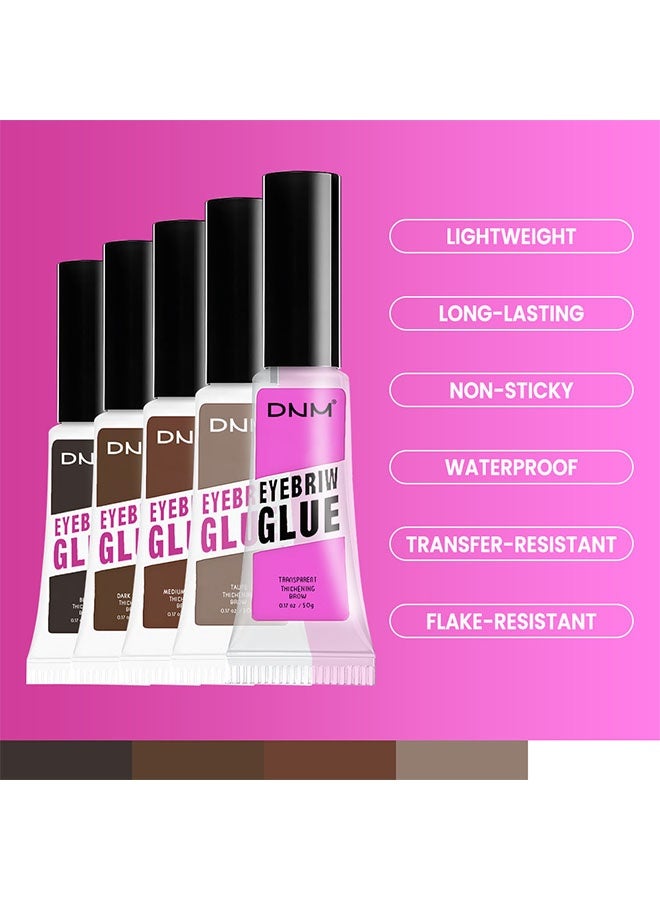 DNM Eyebrow Glue, Brow Fast Sculpt, Waterproof, Transfer-proof, Brush to Fill in Eyebrows And Cover Gray Hairs, Cruelty Free, Light Medium Brown, 01 transparent brow glue - Image 4