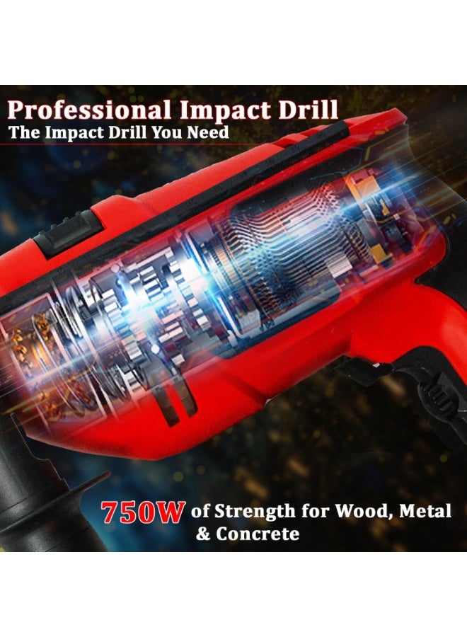 iBELL Impact Drill 750W, Copper Armature, Chuck 13mm manual, 0-2300 RPM, 2 mode selector, Forward/Reverse with variable speed - Image 2