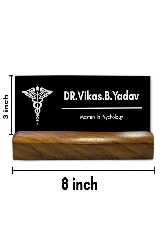 Nutcase Personalizesd Desk Name Plate - Engraved Table Sign Stand, Laser Engraved Acrylic Sign (Doctor) - Image 4