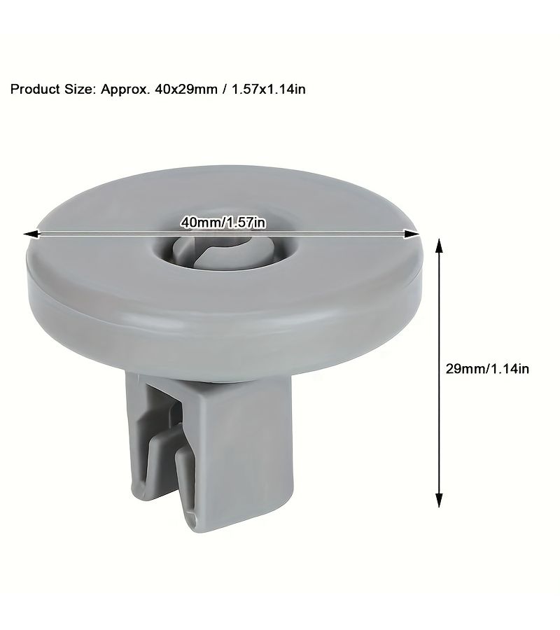 8 Pcs Grey Durable Dishwasher Replacement Wheels Flexible Lower Rack Rollers For Easy Operation And Performance Fit For Various Dishwashers - Image 5