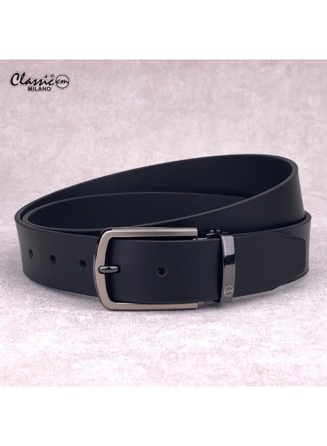 Classic Milano Genuine Leather Belt for Men – Black Formal Belt Men – Men Belts for Office & Business Wear – Mens Belt Leather with Gift Box - Image 1
