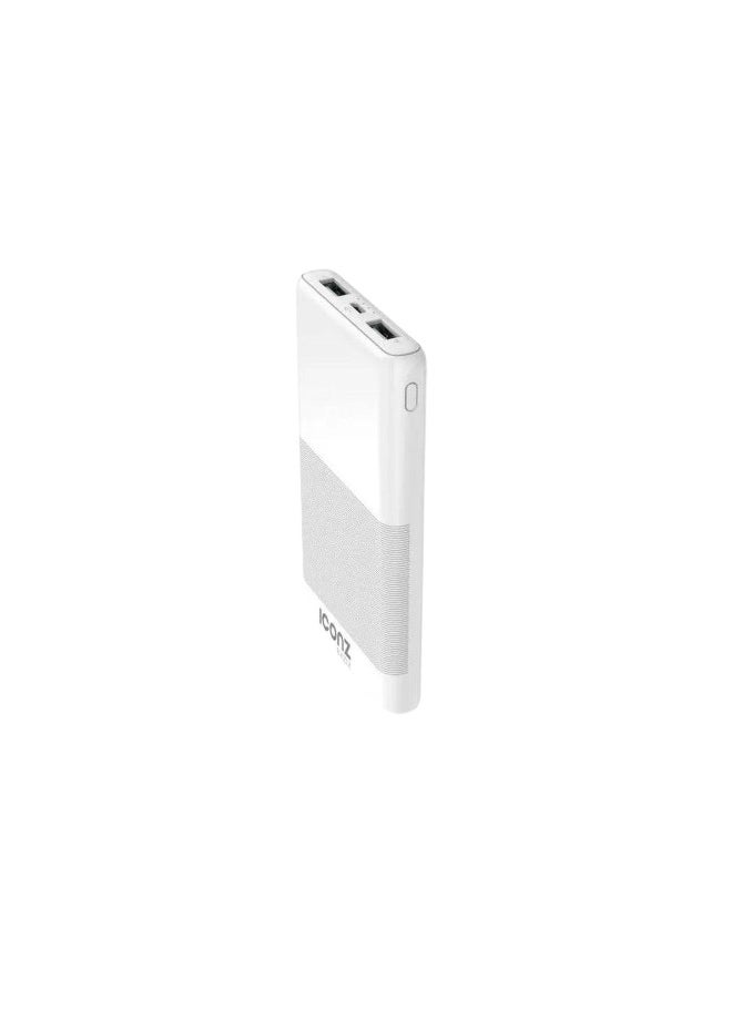 Iconz Power Bank Iconz, Dual USB A, 10000mAh, XPB10W - White 