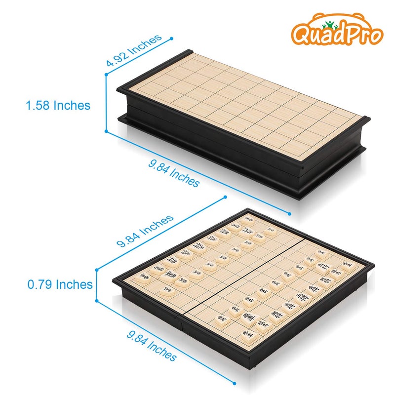 Quadpro Magnetic Japanese Shogi Board Game Set with Folding Board Classic Travel Games for Kids and Adults - Image 2