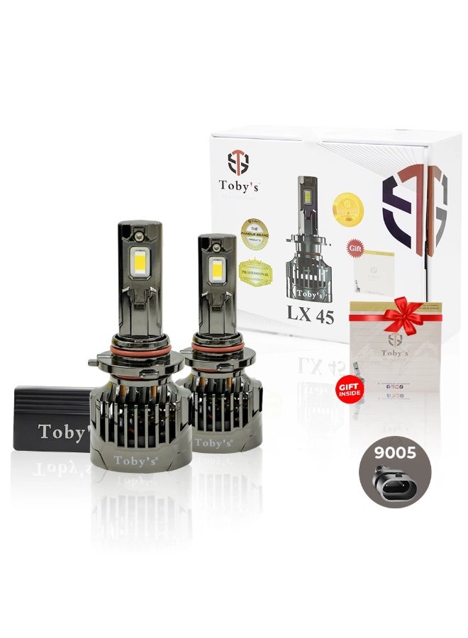 توبيز مصباح أمامي LED للسيارة من Tobys LX 45 قطعتين أصليتين بقوة 45 وات/القطعة، 4500 لومن/القطعة، بدرجة حرارة لون 6500 كلفن - 9005 - Image 1