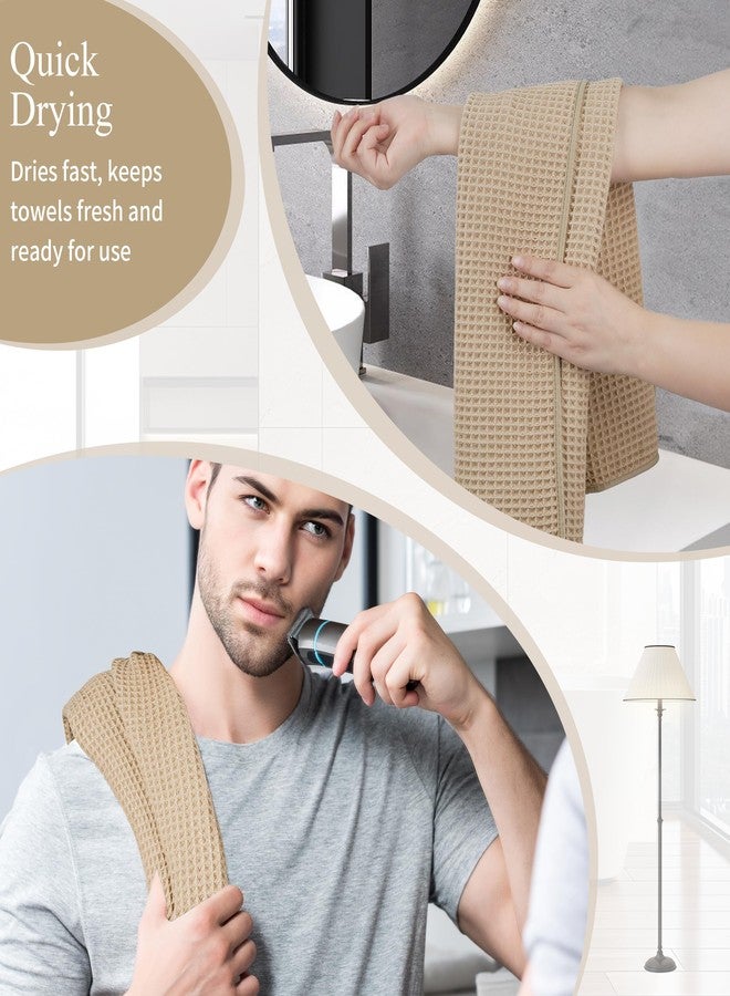MICROFI Microfiber Waffle Hand Towels, 2 Pieces, Soft, Absorbent, Fast Drying, Lint Free (Beige) - Image 5