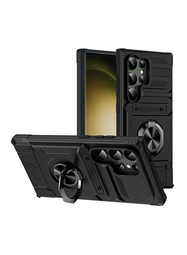 general Samsung Galaxy S24 Ultra/S24 Plus/S24 Case, Wallet Type Case, Case with Credit Card Holder and Car Retaining Ring, Magnetic Chuck Case - Image 1