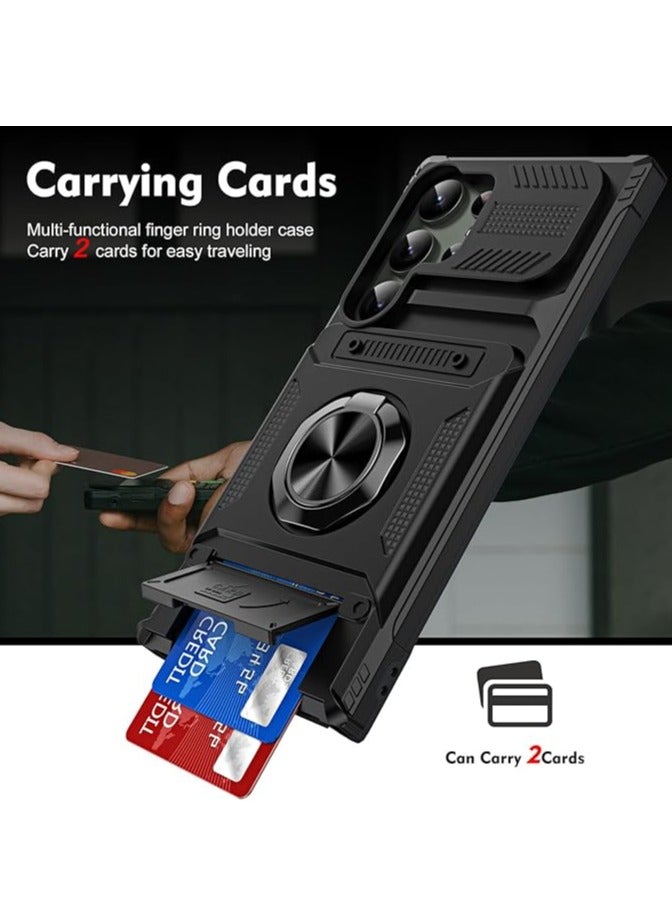 general Samsung Galaxy S24 Ultra/S24 Plus/S24 Case, Wallet Type Case, Case with Credit Card Holder and Car Retaining Ring, Magnetic Chuck Case - Image 5