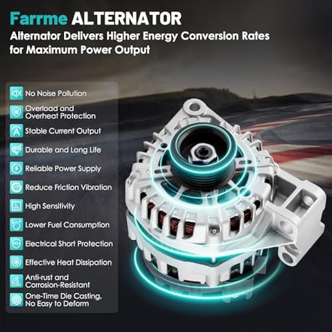 Farrme 11453 Car Alternators 150A Fit for Chevrolet Equinox Terrain SRX 10-12, Impala 12-16, Impala Limited 14-16, Captiva Sport 2012, for Buick LaCrosse 10-16 Automotive Replacement Alternators - Image 5