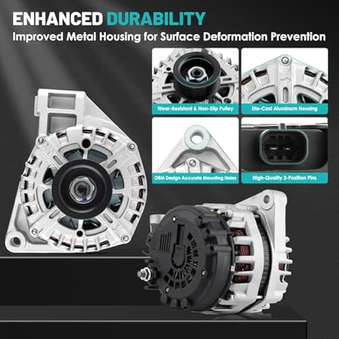 Farrme 11453 Car Alternators 150A Fit for Chevrolet Equinox Terrain SRX 10-12, Impala 12-16, Impala Limited 14-16, Captiva Sport 2012, for Buick LaCrosse 10-16 Automotive Replacement Alternators - Image 4