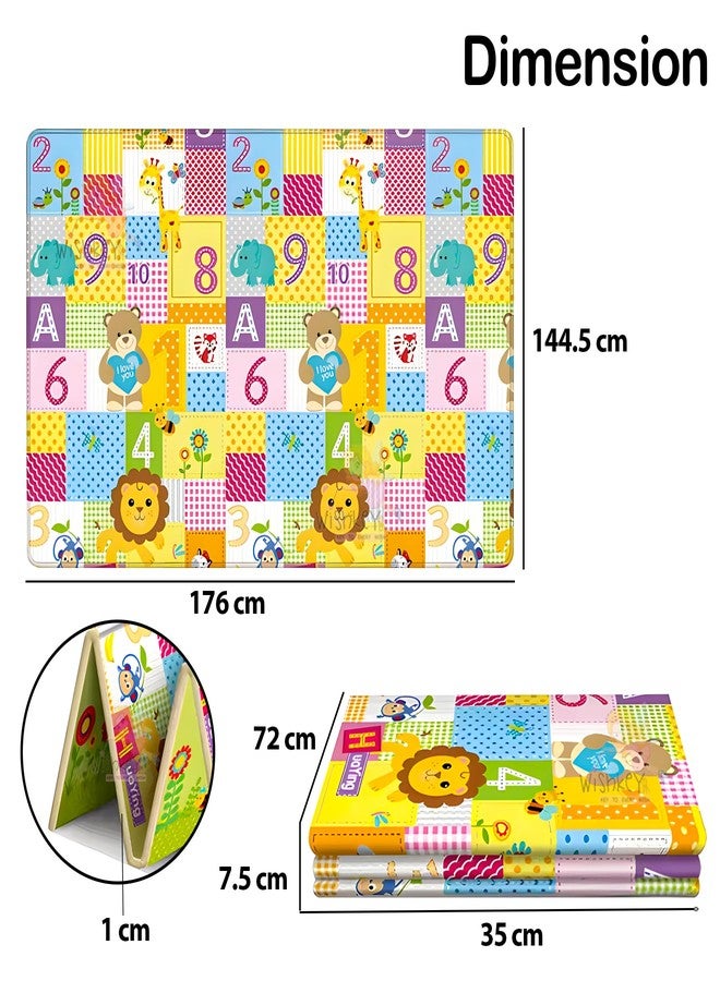 ويش كي سجادة لعب للأطفال الرضع من WISHKEY مصنوعة من إسفنج XPE بتصميم حيوانات، سجادات لعب قابلة للعكس للأطفال الرضع الذين يزحفون، سجادة لعب للأطفال الرضع، سجادة زحف، سجادة أرضية مانعة للانزلاق للأطفال الرضع، سجادة أرضية قابلة للطي للأطفال الصغار (5.8 × 4.7 قدم) - Image 3