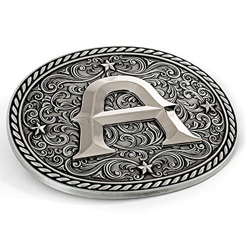 Itera Western Cowboy/Cowgirl Initial Belt Buckle-Silver- Large Letter Buckles for Men and Women - Custom Girls/Boys - Image 3
